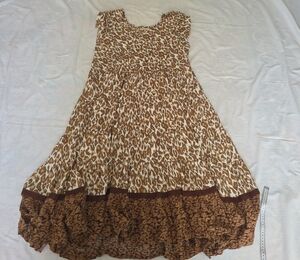 Soft Surroundings Brown Animal Print Women Long Dress